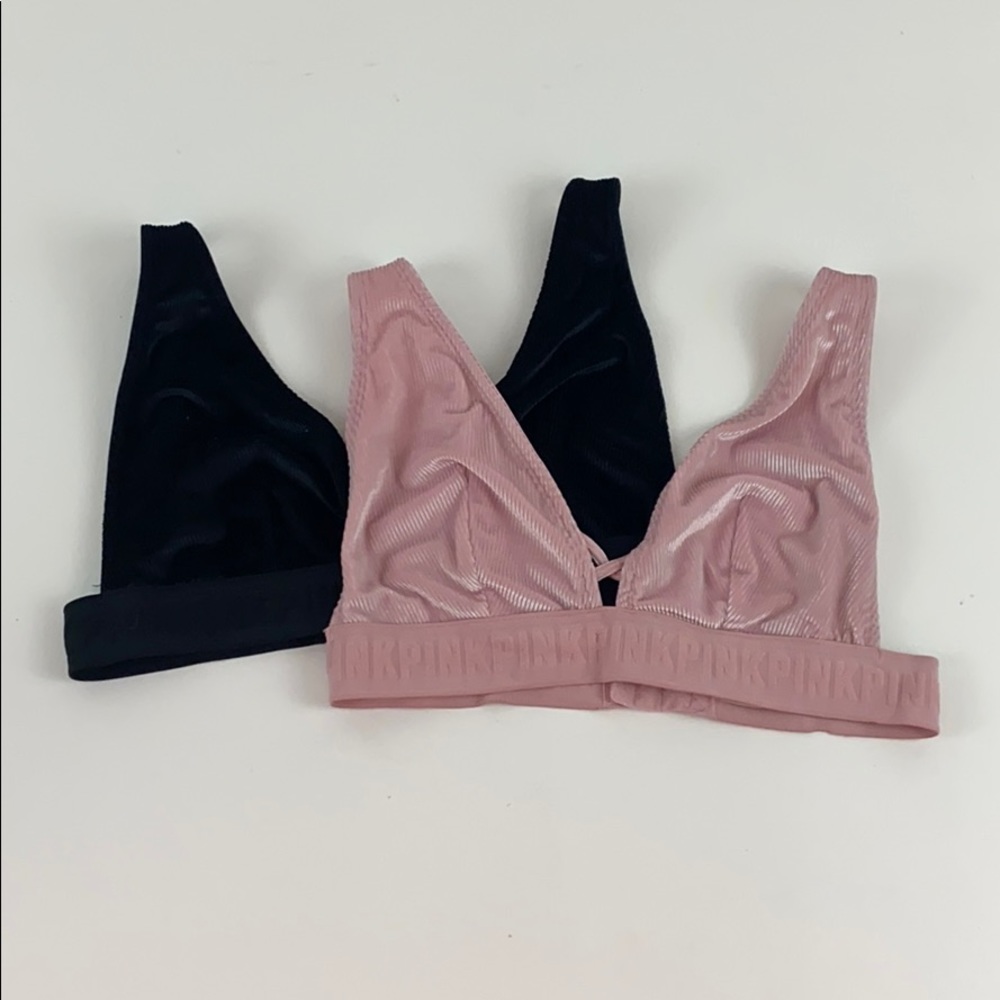 Pink Victoria’s Secret Velvet Bralette Set